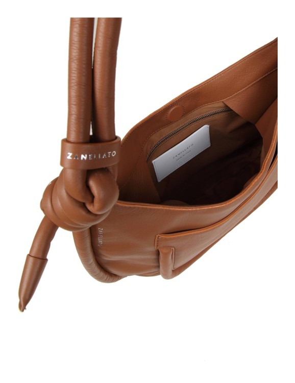 Shop Zanellato Demi' Piuma Knot S Bag In Leather Color In Brown