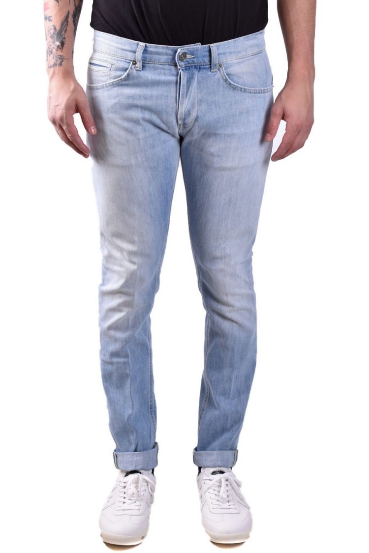 Dondup George Rolled Cuffs Skinny Jeans In Blue