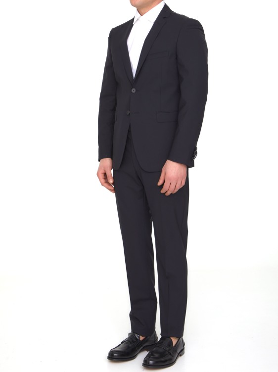 Tonello Black Wool Two-piece Suit In Black