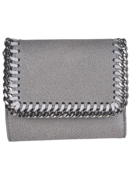 Shop Stella Mccartney Small Falabella Flap Wallet In Grey