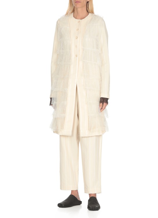 Shop Uma Wang Ivory Cotton Coat In Neutrals