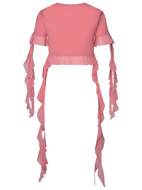 Shop Blumarine Crop Rouches T-shirt In Pink