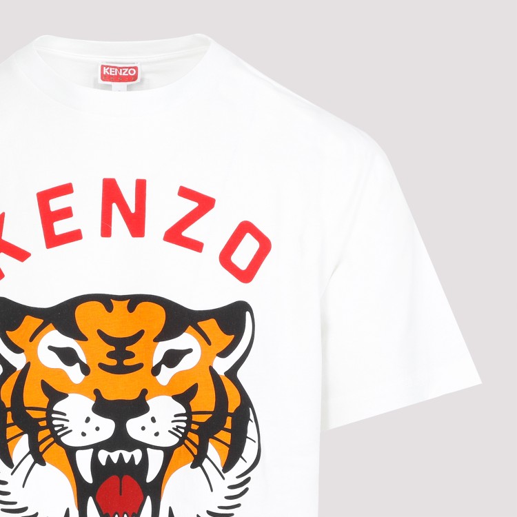 Shop Kenzo White Cotton Lucky Tiger T-shirt