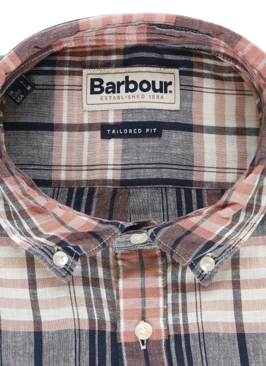 Shop Barbour Pink Linen Blend Man's Shirt