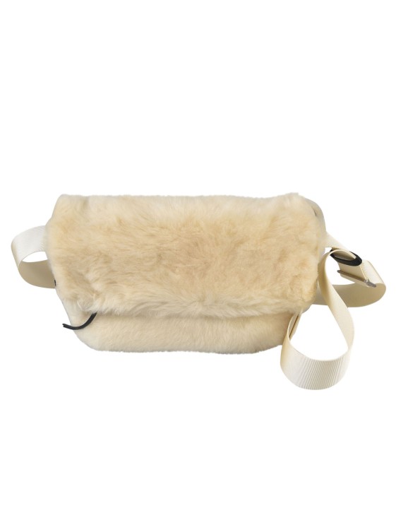 Shop Jil Sander Fur Shoulder Bag In Neutrals