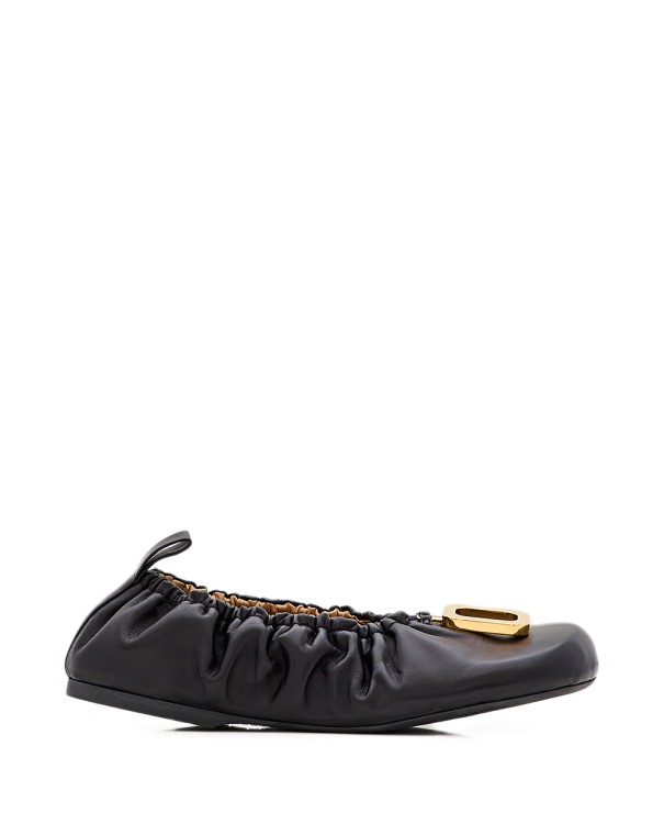 Jw Anderson Leather Ballet Flats In Black