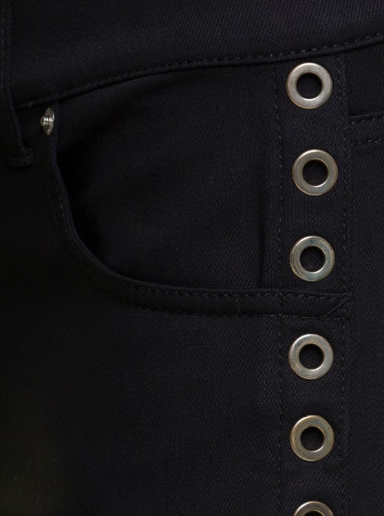 Shop Alexander Mcqueen Black Skinny Jeans With Eyelet Detailing In Cotton Denim