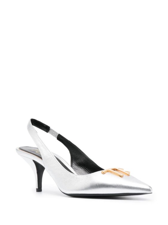 Shop Tom Ford Silver Emblem Heeled Shoes In White
