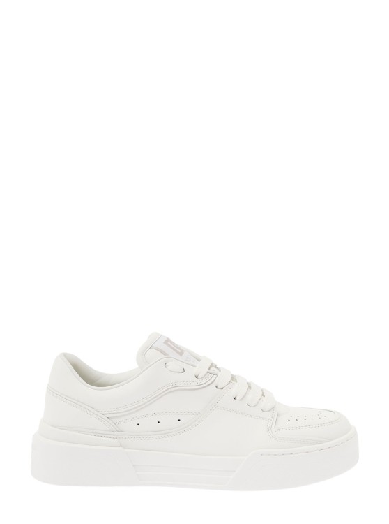 Dolce & Gabbana 'new Roma' White Sneakers With Contrasting 3d Details