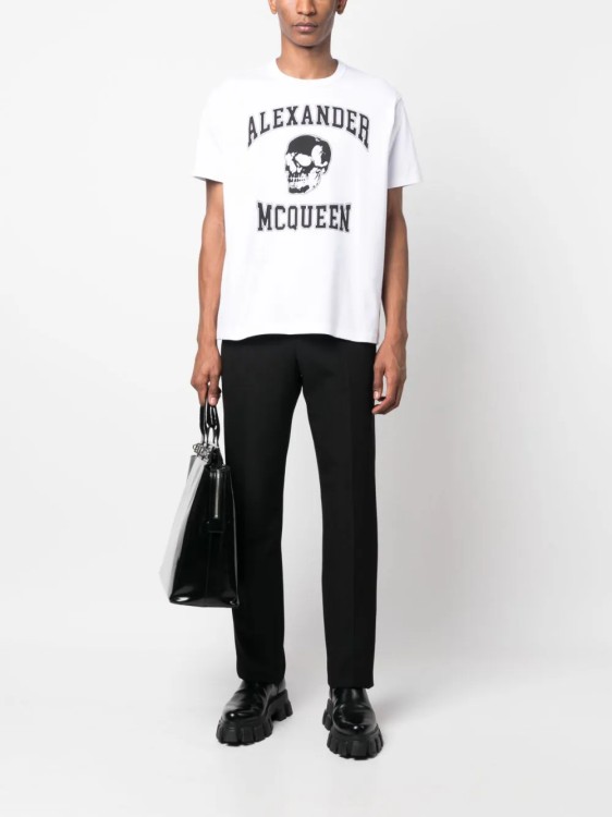 Shop Alexander Mcqueen Black/white Varsity T-shirt