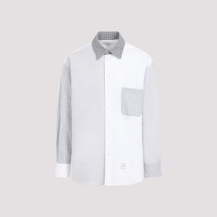 Thom Browne White Cotton Funmix Oversized Long Sleeve Shirt In White