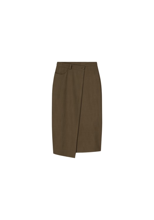 Aeron Camber - Wrapped Maxi Skirt In Brown