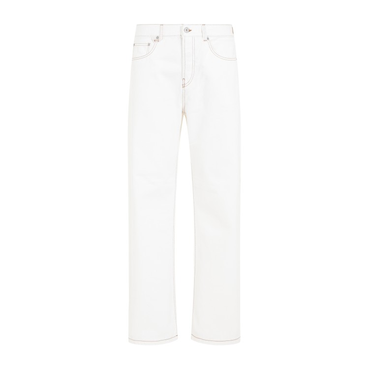 Shop Jacquemus Off White Regenerative Cotton Le De Nimes Droit Jeans