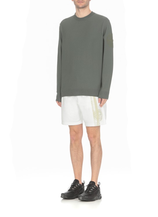 Shop Stone Island Green Cotton Sweater