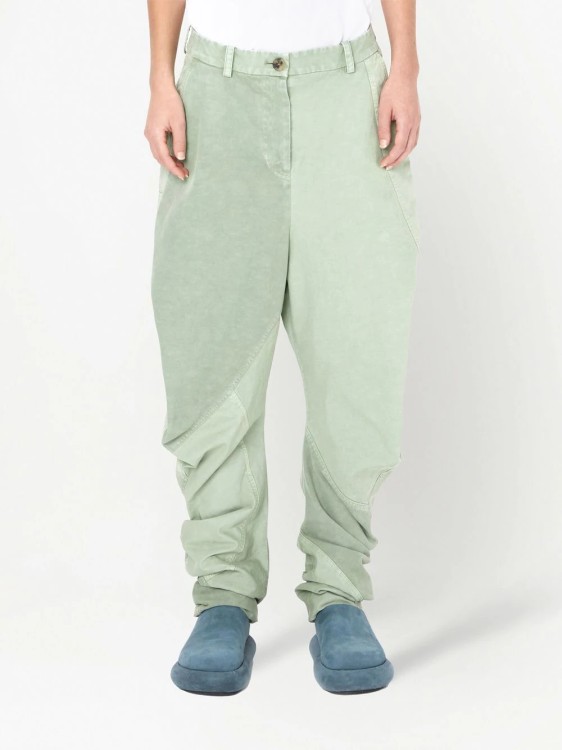 Shop Jw Anderson Green Twisted Pants