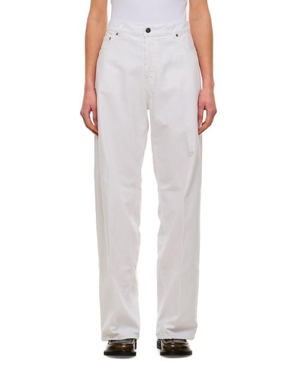 Shop Haikure Bethany Twill 45 Baggy Denim Pants In White