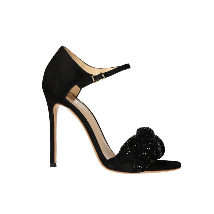 Shop Lerre Knotted Suede Sandals In Black