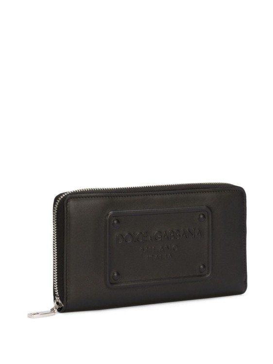 Shop Dolce & Gabbana Embossed-logo Leather Wallet In Black