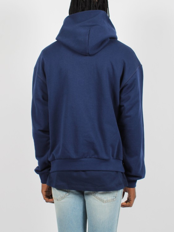 Shop Gucci Cotton Jersey Hooded Sweatshirt In Blue