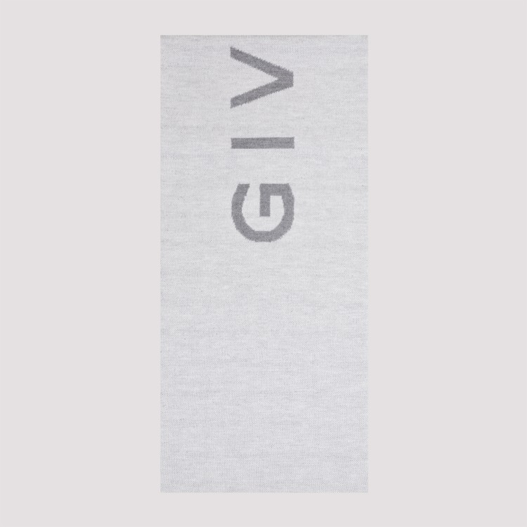 Shop Givenchy Double Face 4g & Grey Wool Scarf