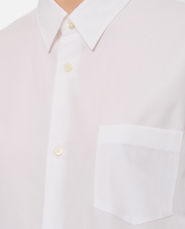 Shop Junya Watanabe Cotton Single Pocket Shirt In White