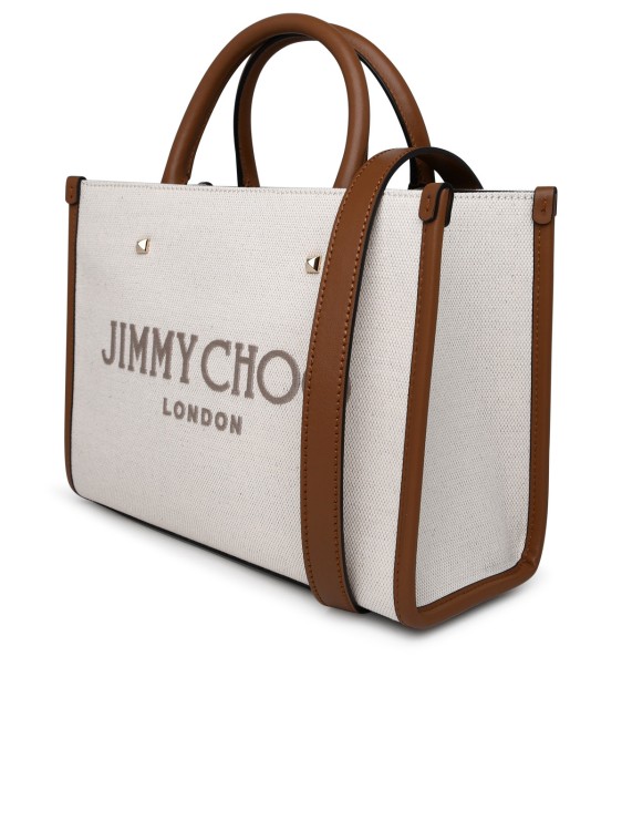 Shop Jimmy Choo Avenue Bag In Ivory Fabric In Neutrals