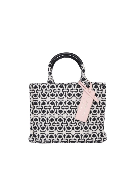 Shop Coccinelle Jacquard Fabric Tote Bag In Black