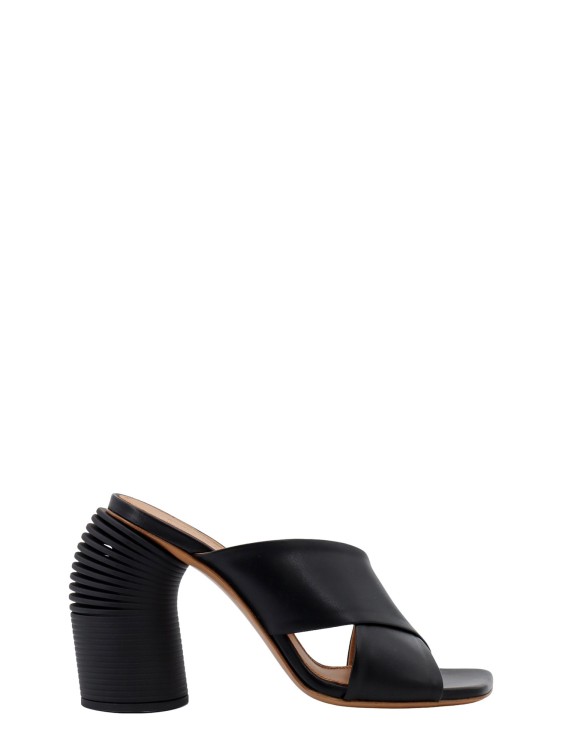 Shop Off-white Leather Sandals In Black