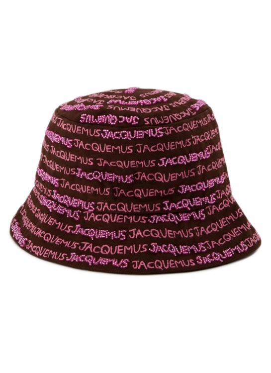 Shop Jacquemus Bordado Bucket Hat  - Brown - Cotton
