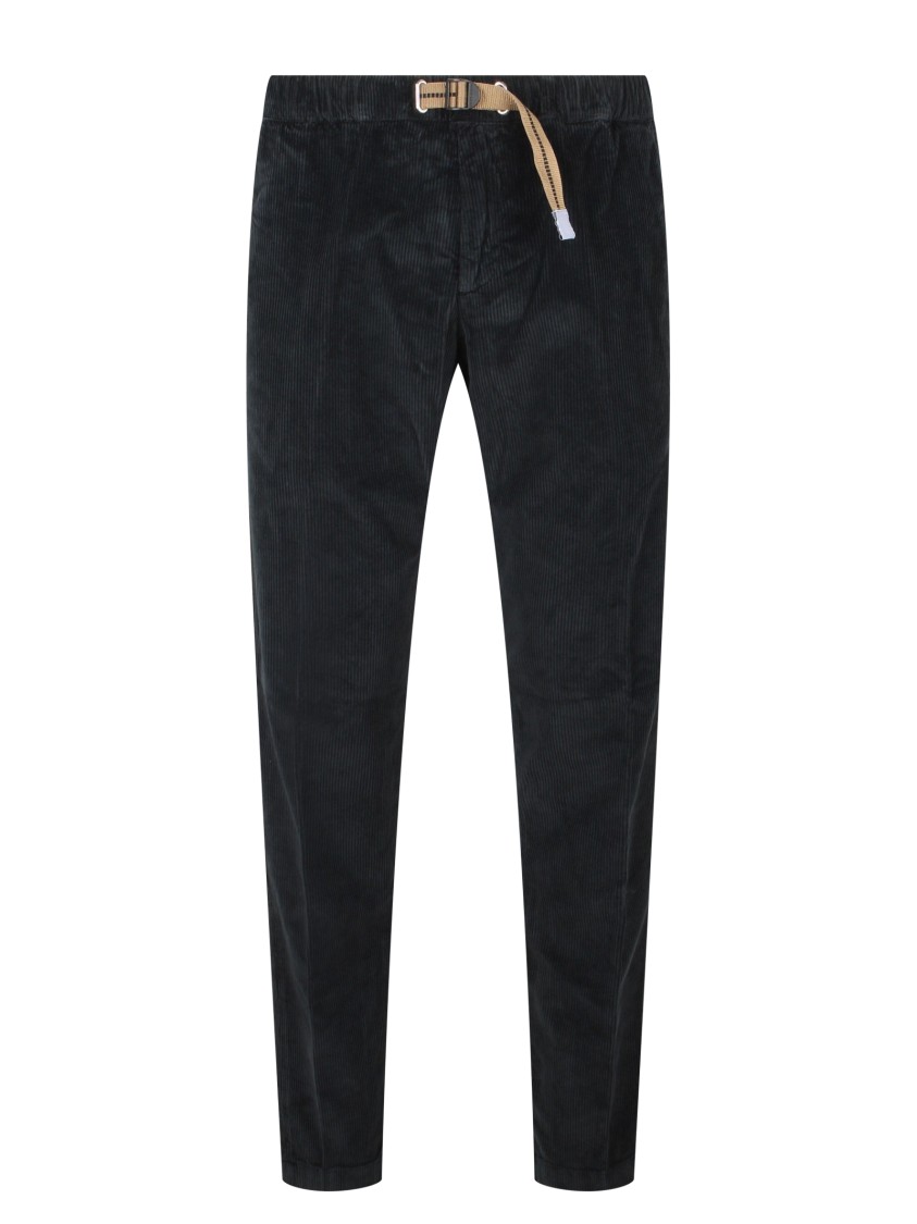 Shop White Sand Corduroy Trousers In Black