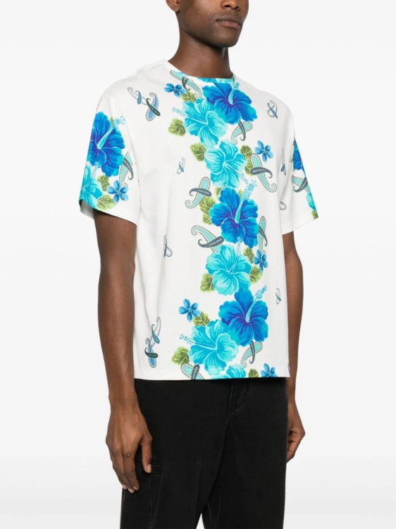 Shop Etro White Paisley-flower Prints T-shirt