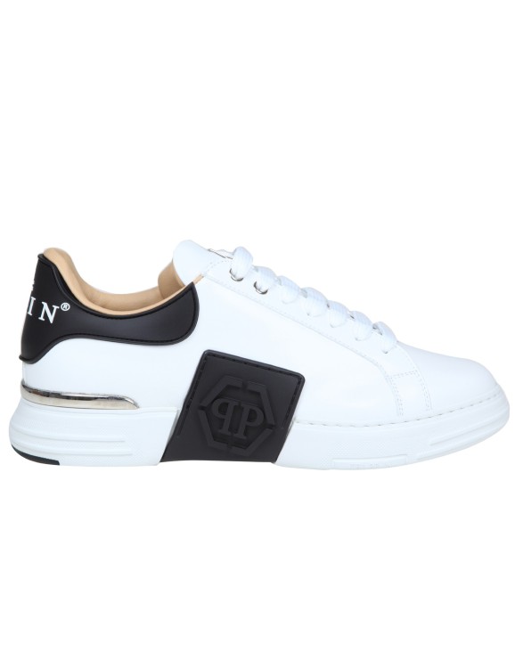 PHILIPP PLEIN WHITE LEATHER HEXAGON SNEAKERS,f9c9f7a6-e820-3dd5-fe77-994dcf845b7b