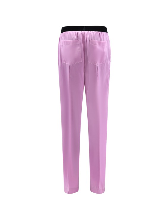 Shop Tom Ford Silk Trouser With Velvet Waistband In Pink