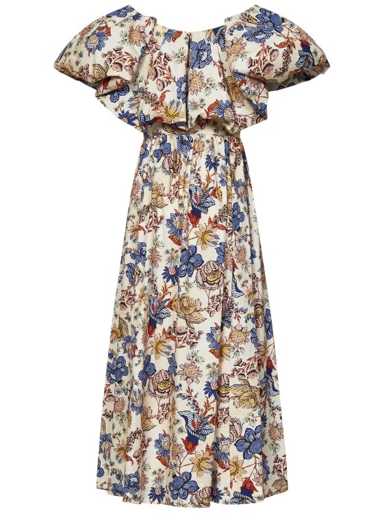 Shop Ulla Johnson Francesca Cotton Poplin Midi Dress In Brown