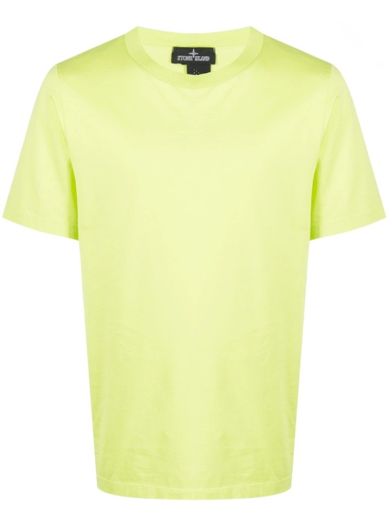 Shop Stone Island Shadow Project Neon Green Cotton Jersey T-shirt In Gold