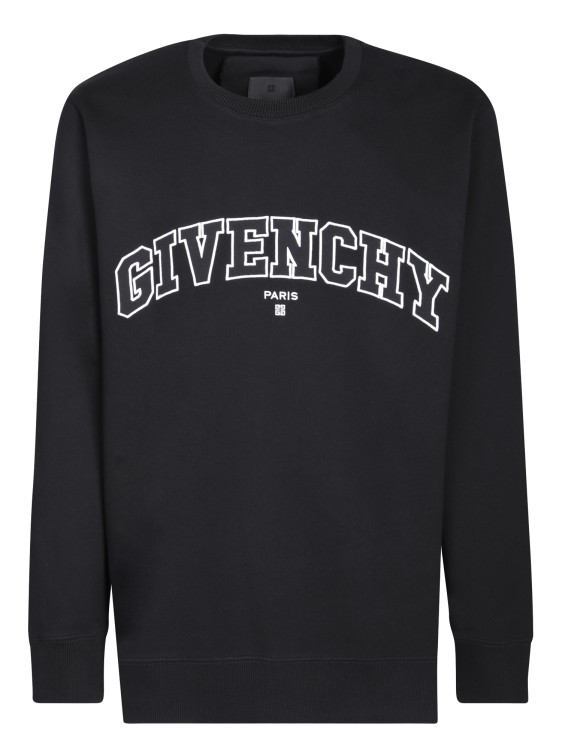 Shop Givenchy Slim Fit Sweatshirt With College Logo Embroidered In Black