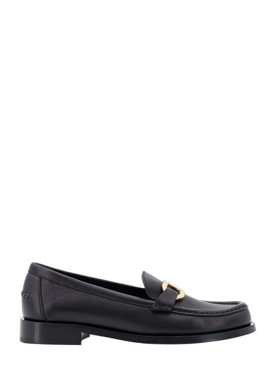 Shop Ferragamo Leather Loafer With Iconic Gancini Detail In Black