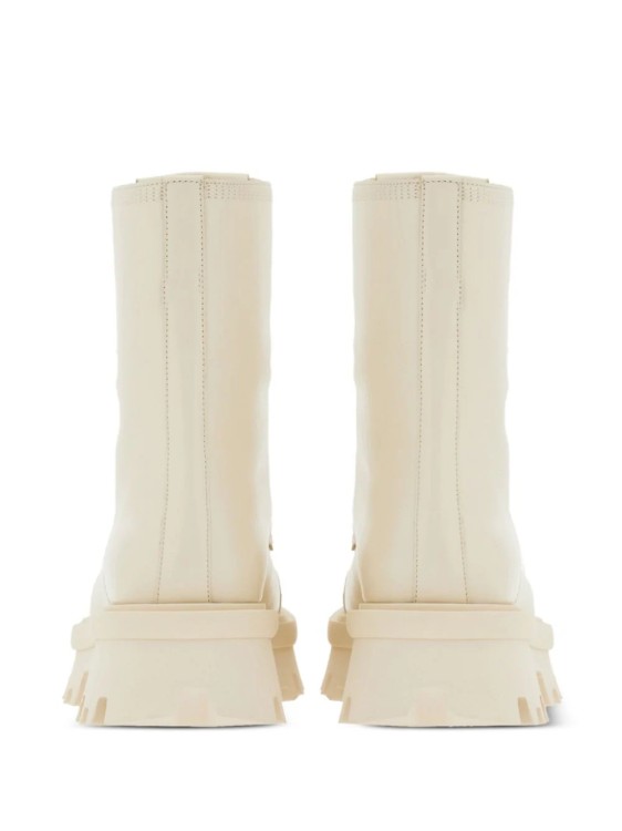 Shop Ferragamo White Combat Boots In Neutrals