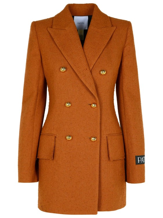 Patou Brown Wool Blend Blazer In Brown