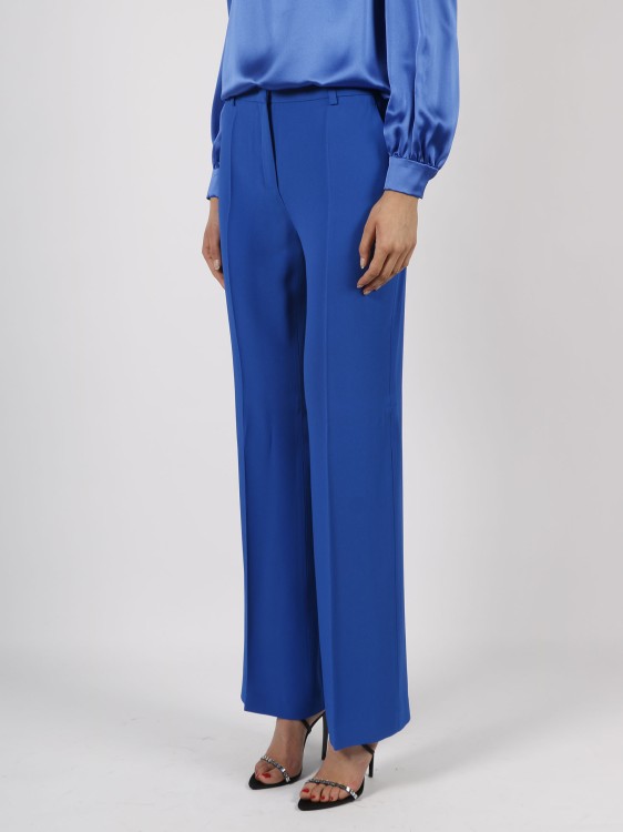 Shop Alberta Ferretti Tailored Enver Satin Trousers In Blue