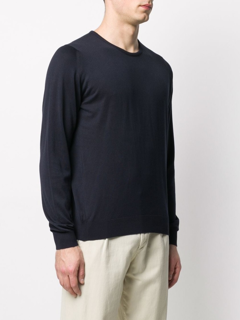 Shop John Smedley Blue Cotton Sweater