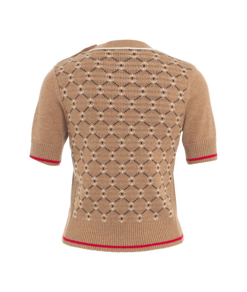 No Name Knit T-shirt In Wool And Cashmere In Brown