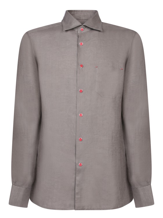 Shop Kiton Long Sleeves Tailored Shirt In Grey