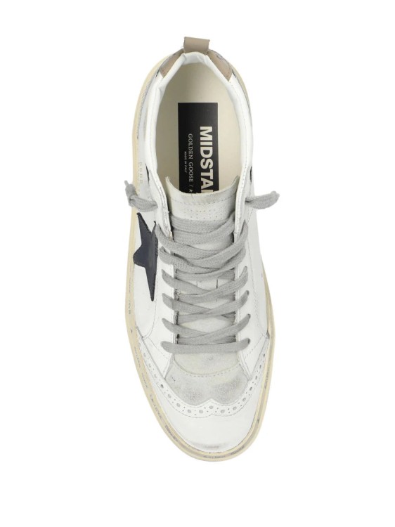 Golden Goose Mid Star High-top Leather Sneakers In White