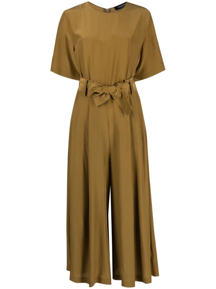 Fabiana Filippi Belted Cropped Jumpsuit In Green