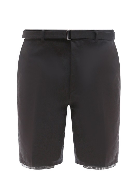 Shop Lanvin Belted Cotton Bermuda Shorts In Black
