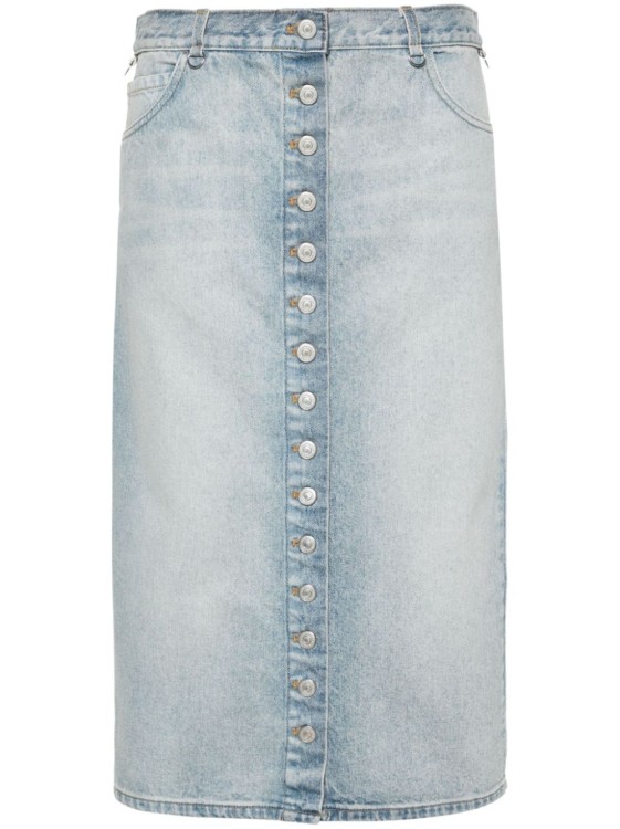 Shop Courrèges Denim Skirt In Blue