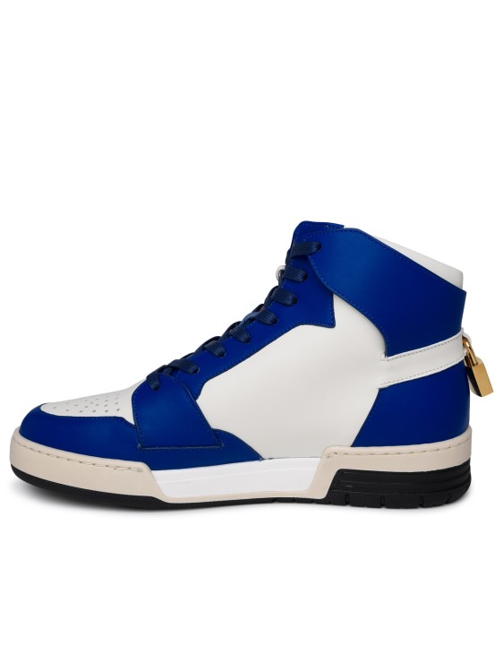 Shop Buscemi Air Jon' Sneakers In White And Blue Leather