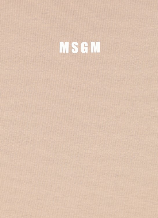 Shop Msgm T-shirt With Logo In Neutrals