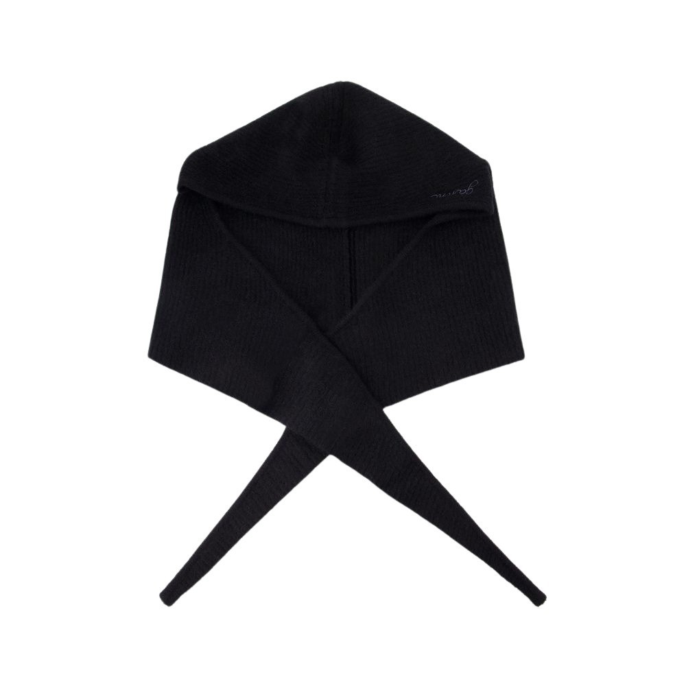 Ganni Women Black Stretch Wool Blend Hood In Black
